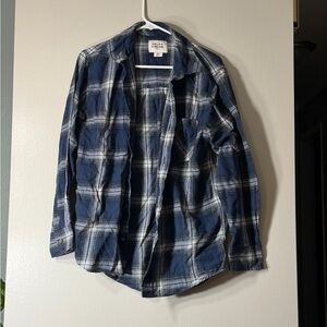 Field & Stream Navy and White Plaid Shirt